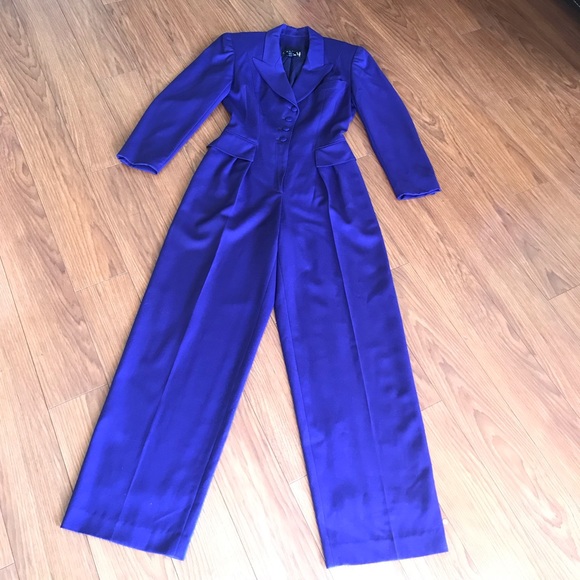 Escada Pants - Vintage Escada Virgin Wool Jumpsuit Size Small